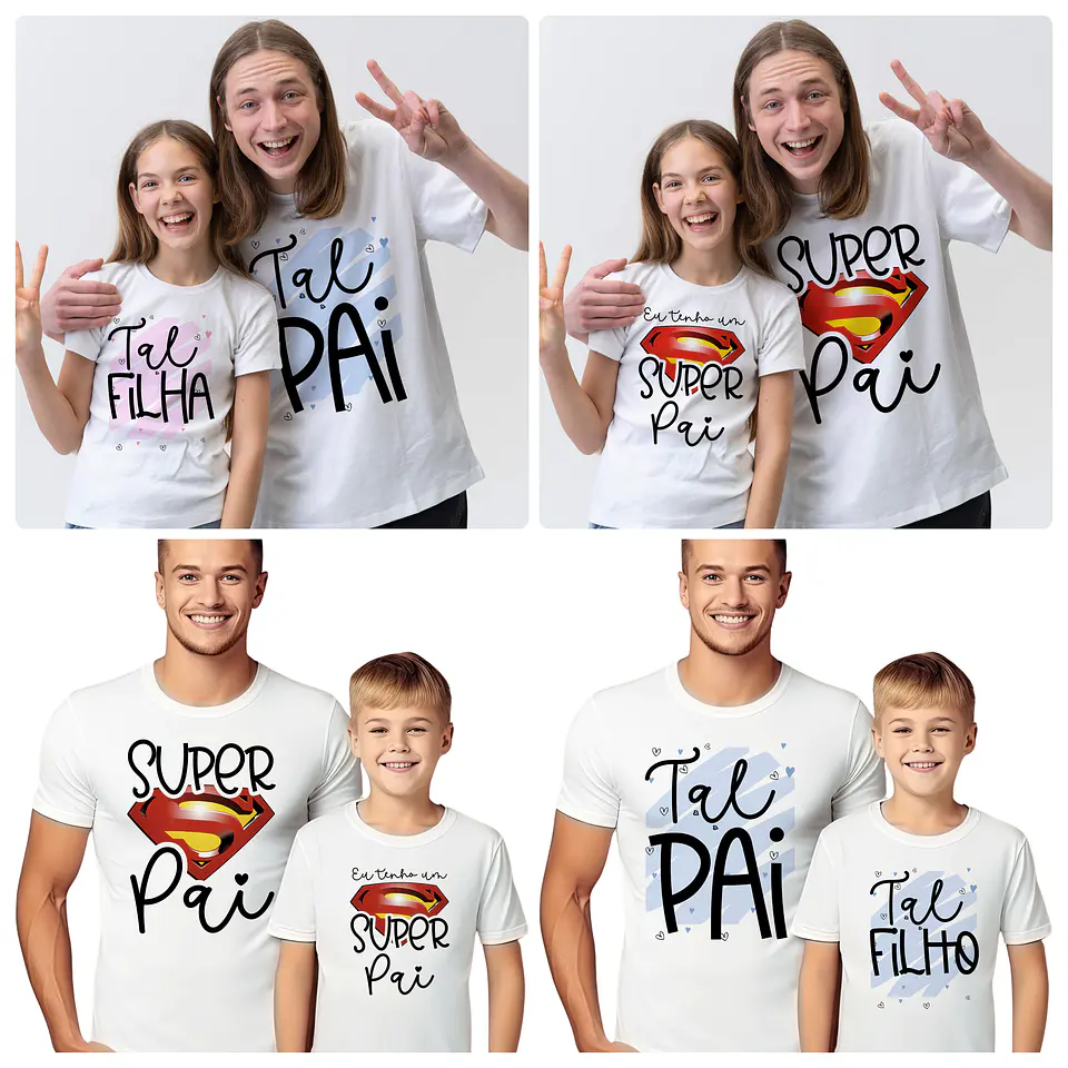 13 Artes para Camisa e Body Pais e Filhos Arquivos Editáveis 2