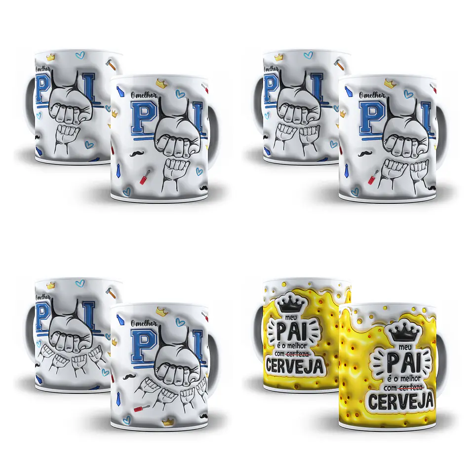 13 Artes para Caneca Dia dos Pais Inflados Arquivo em Png  2