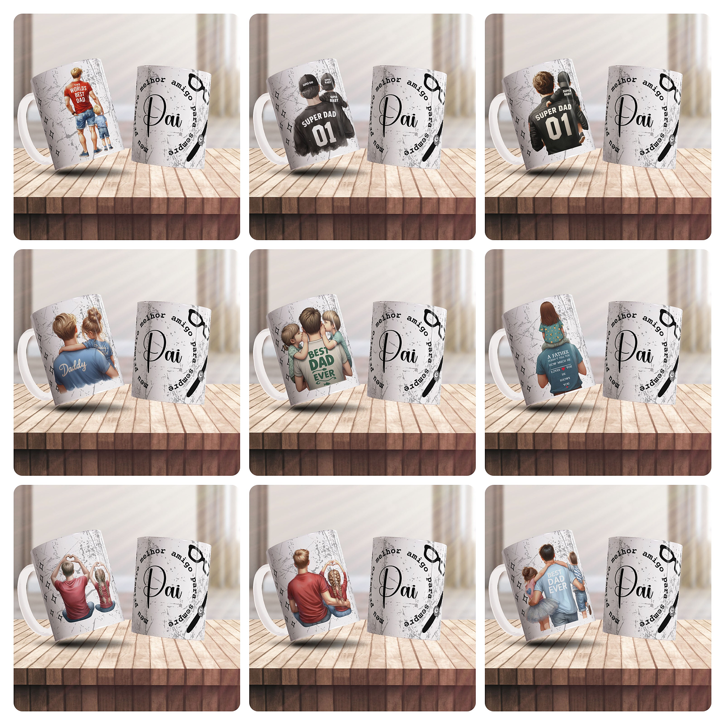 16 Artes para Caneca Dia dos Pais Meu melhor amigo Arquivo Editável  2