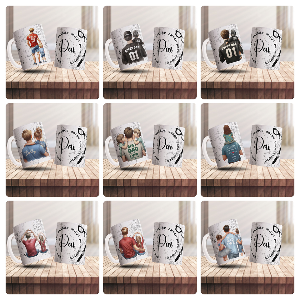 16 Artes para Caneca Dia dos Pais Meu melhor amigo Arquivo Editável  2