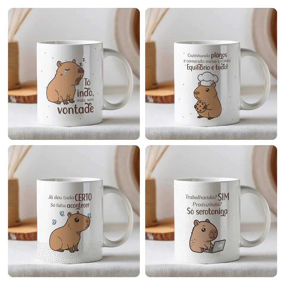 23 Artes para Caneca Capivara Frases Arquivo Editável  3