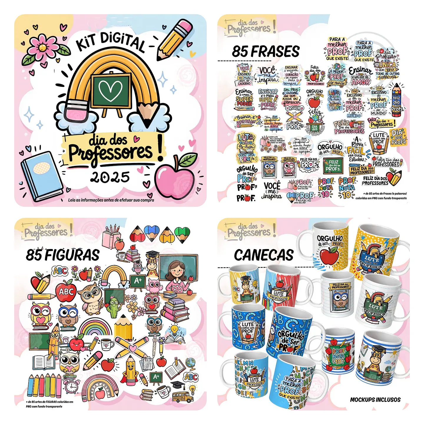 Kit Digital Dia dos Professores em Png  12