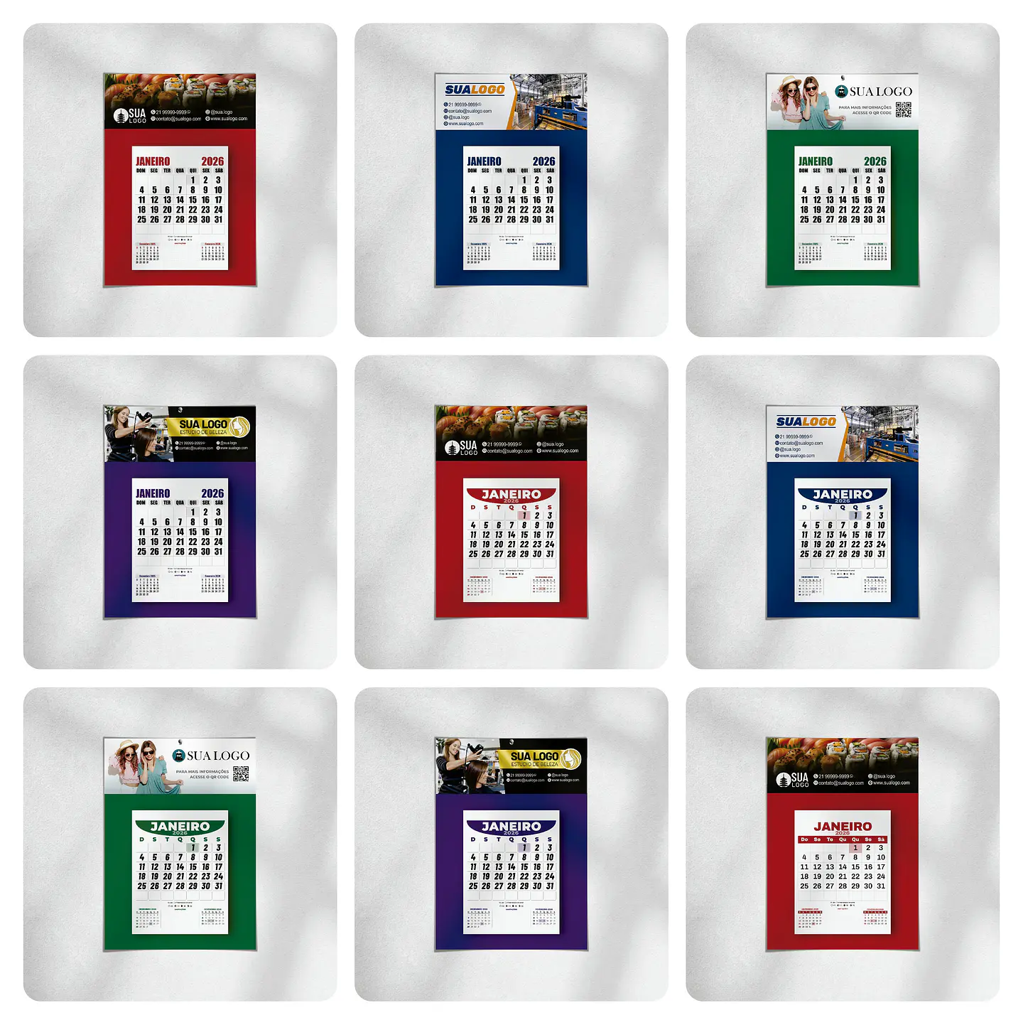 Arquivos Calendarios Diversos 2026 Editáveis 5