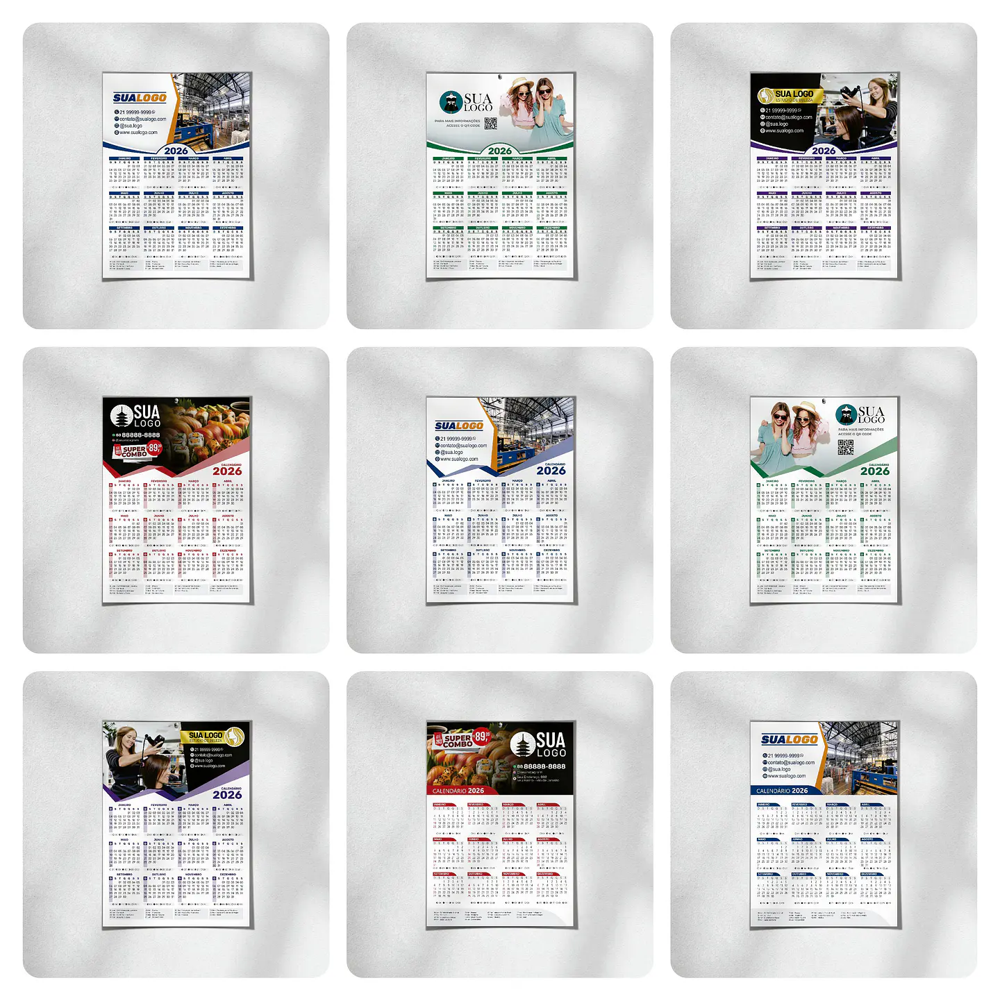 Arquivos Calendarios Diversos 2026 Editáveis 6