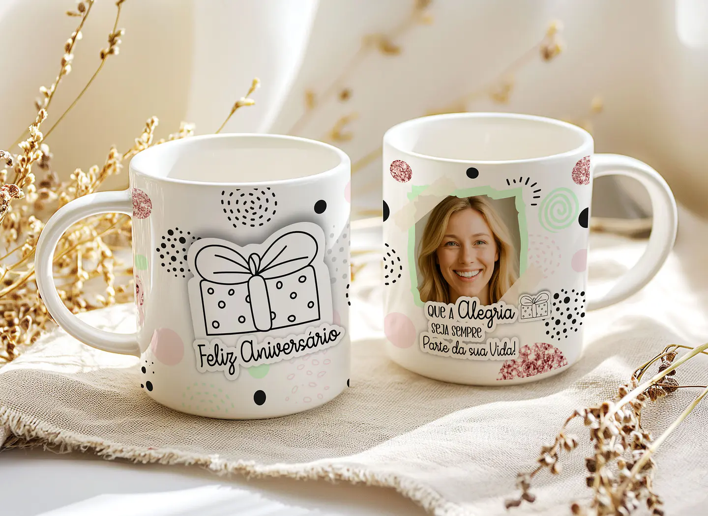 4 Artes para Caneca Feliz Aniversário Arquivo Editável   3