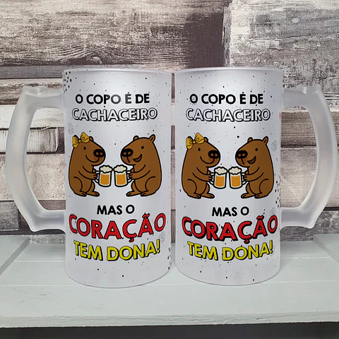 6 Arte para Copo Chopp Capivara Frases Arquivo Editável 