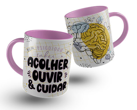 6 Artes para Caneca Psicologo Arquivo Editável
