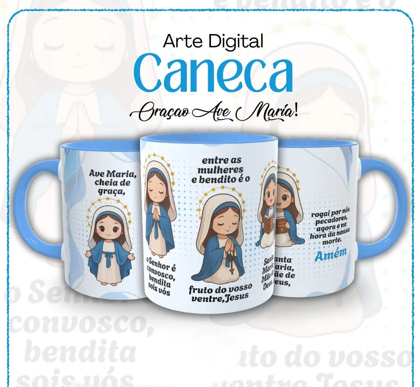8 Artes para Caneca Santinhos Católicos Arquivo em Jpg  1