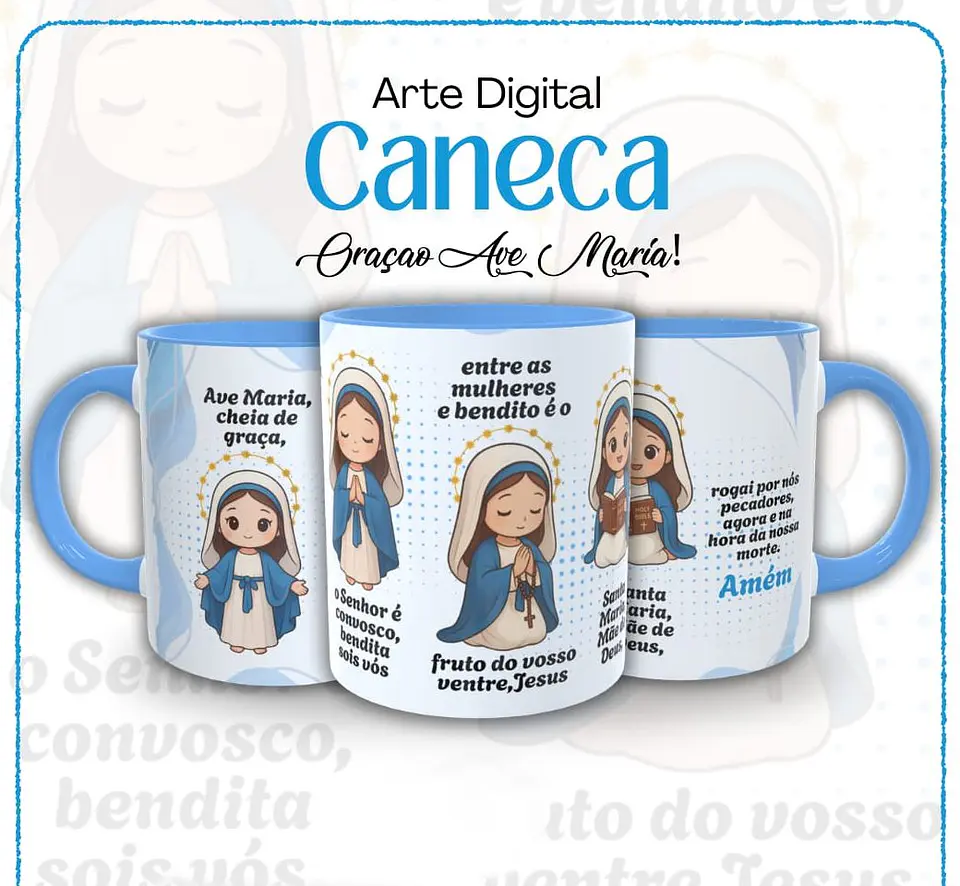 8 Artes para Caneca Santinhos Católicos Arquivo em Jpg  1