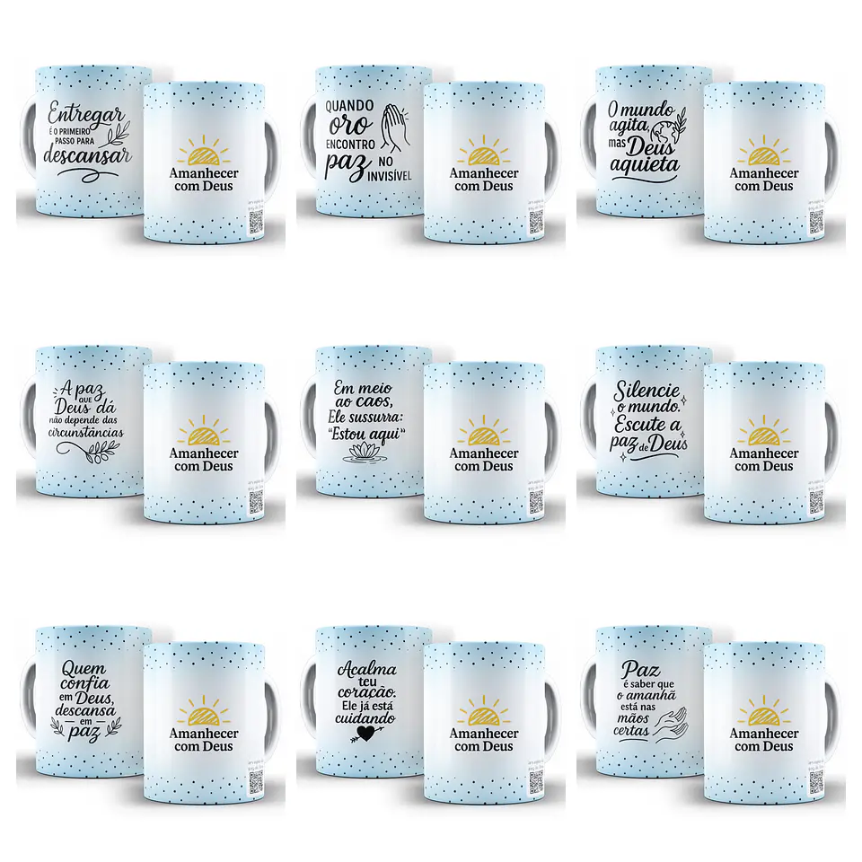 10 Artes para Caneca Amanhecer com Deus Arquivo Editável  1