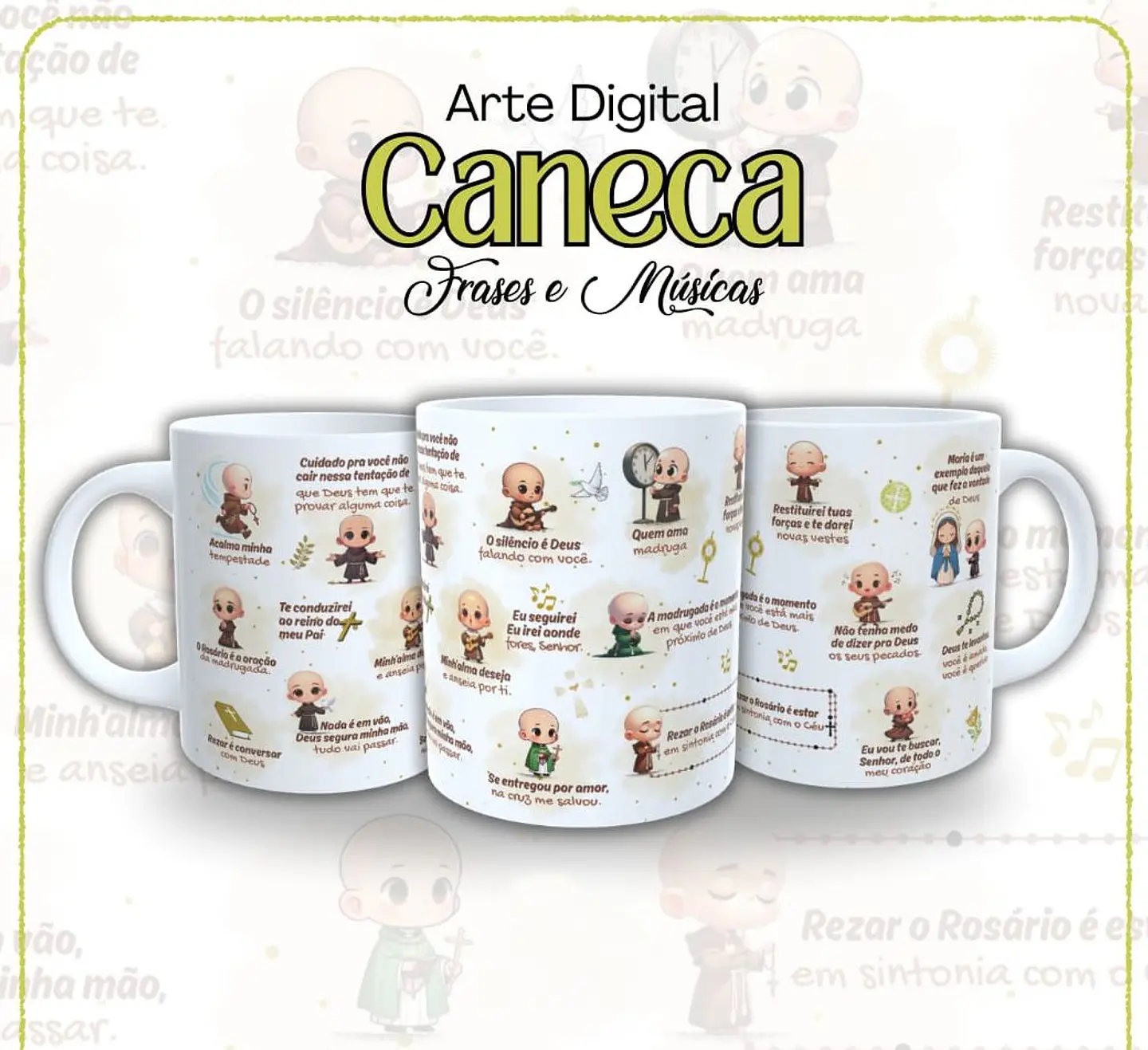 8 Artes para Caneca Santinhos Católicos Arquivo em Jpg  2