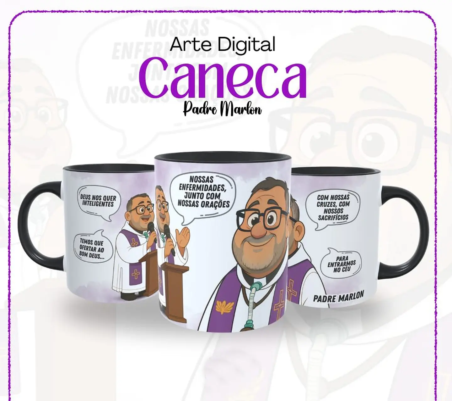 8 Artes para Caneca Santinhos Católicos Arquivo em Jpg  6