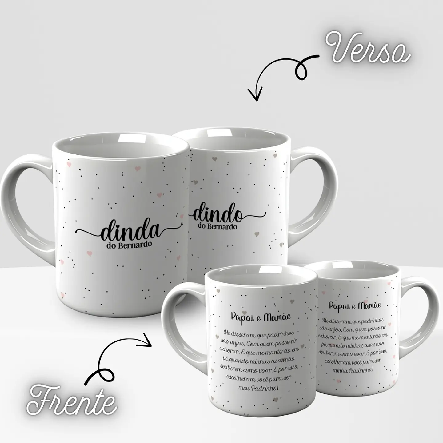 10 Artes para Caneca Convite para Padrinhos  Minimalista Arquivo Editável  4