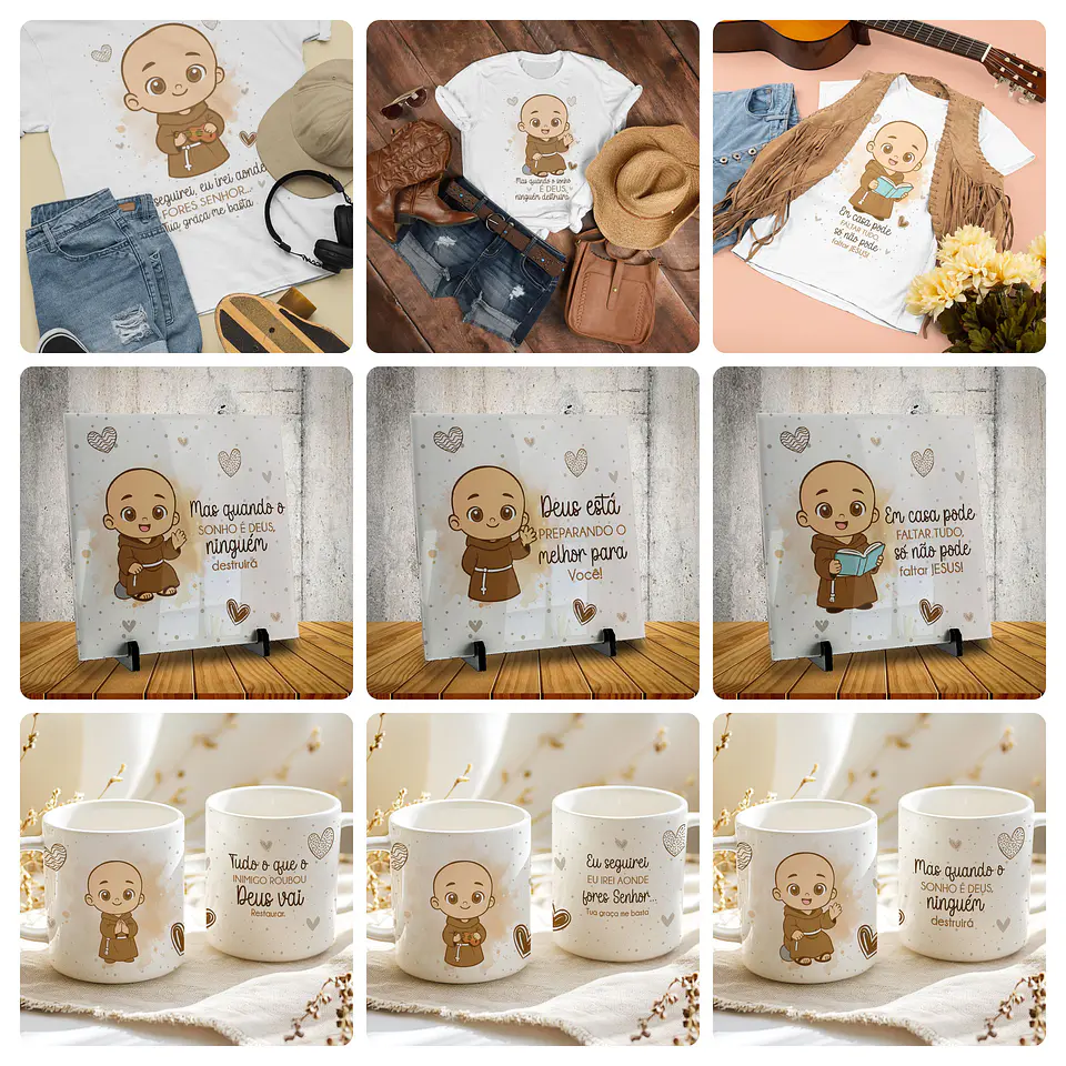 15 Artes para Camisa Caneca e Azulejo Frei Gilson Arquivo Editável  1