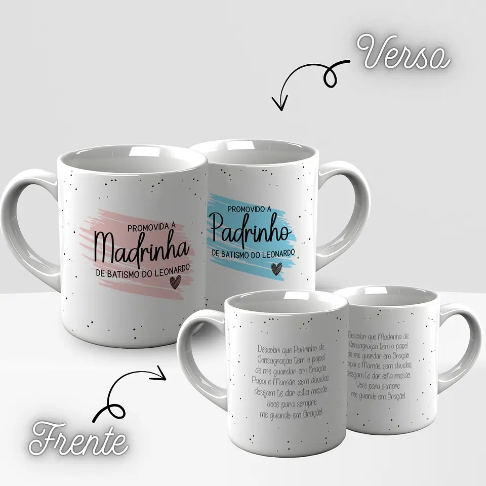 10 Artes para Caneca Convite para Padrinhos  Minimalista Arquivo Editável  6