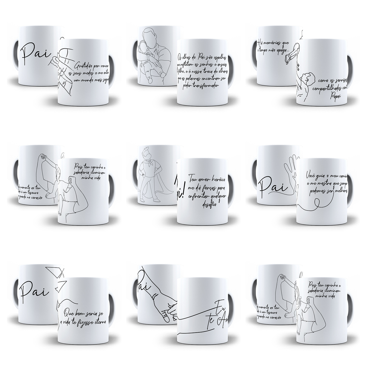 24 Artes para Caneca Dia dos Pais Minimalista Arquivo em Jpg 2