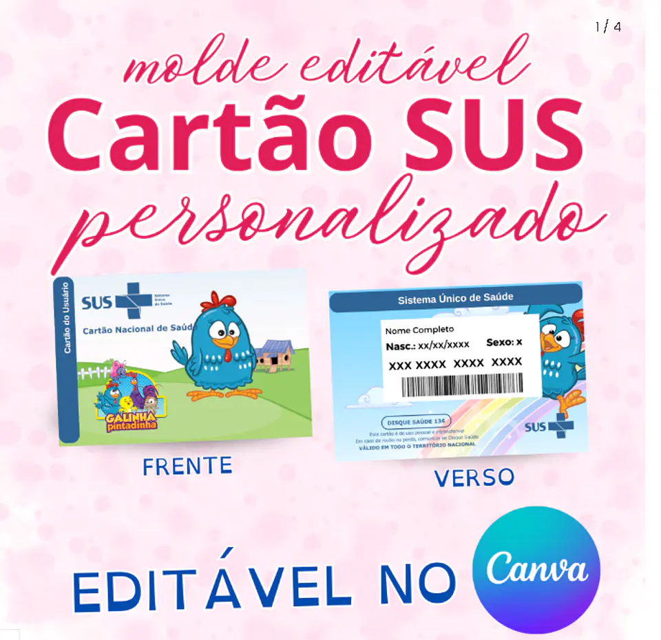 54 Artes para Cartão SUS Arquivo Editável em Canva 1