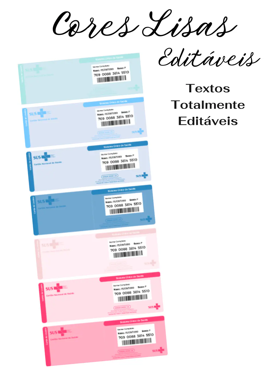 54 Artes para Cartão SUS Arquivo Editável em Canva 2