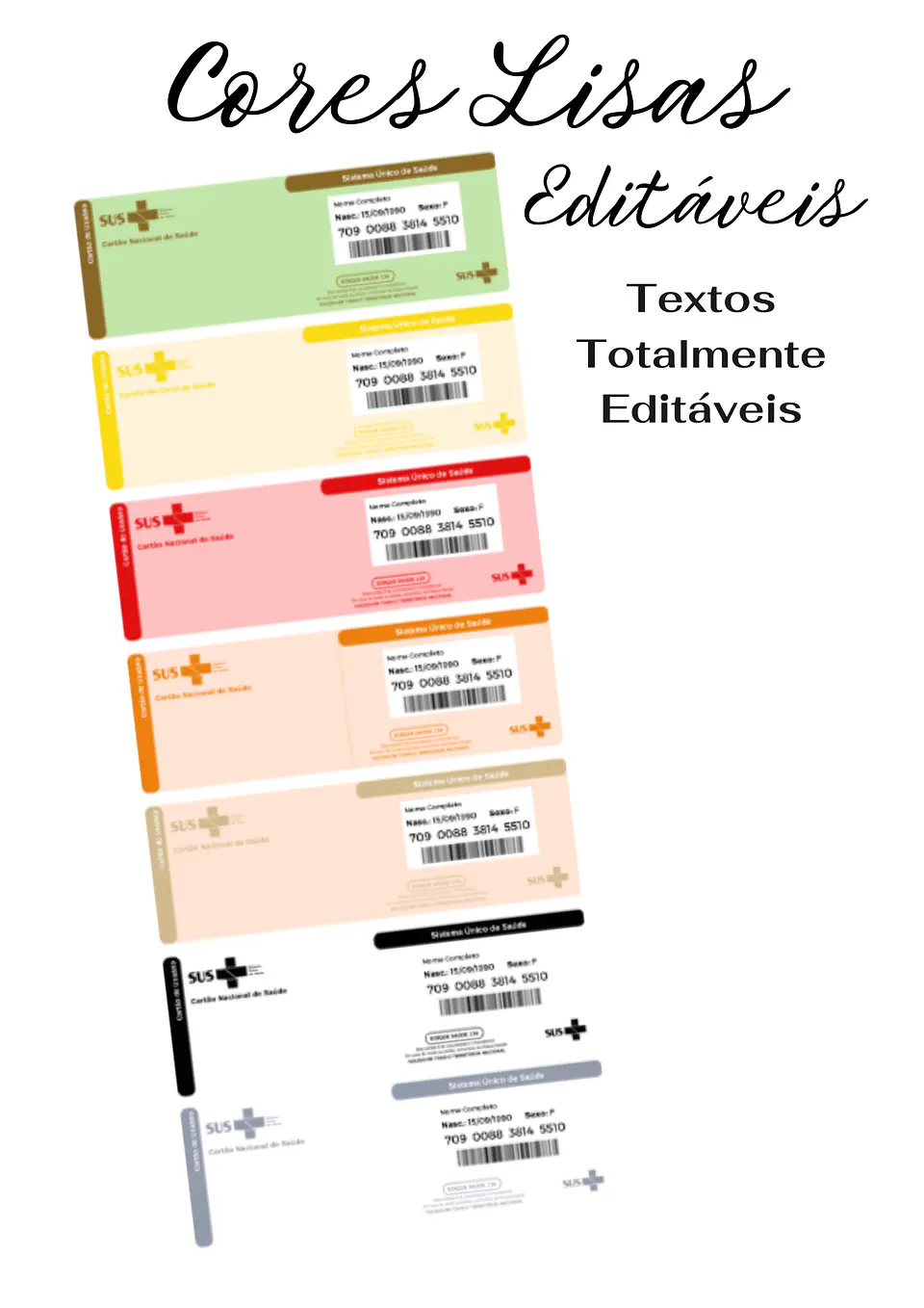 54 Artes para Cartão SUS Arquivo Editável em Canva 3