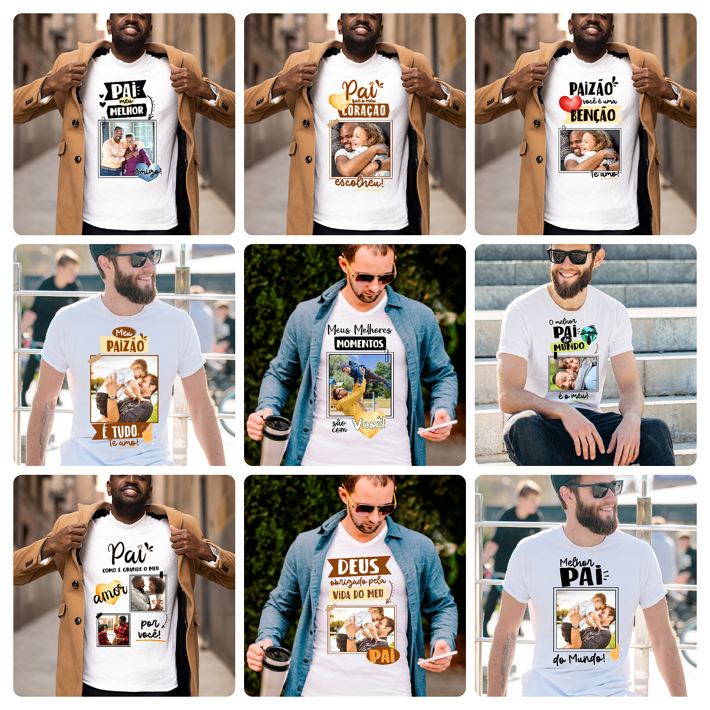 84 Artes para Caneca, Camisa, Almofada e Azulejo Dia dos Pais Arquivo Editável 2