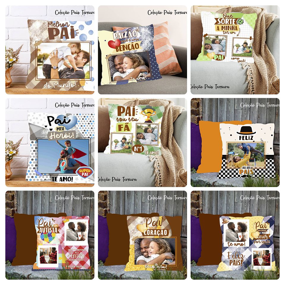 84 Artes para Caneca, Camisa, Almofada e Azulejo Dia dos Pais Arquivo Editável 3