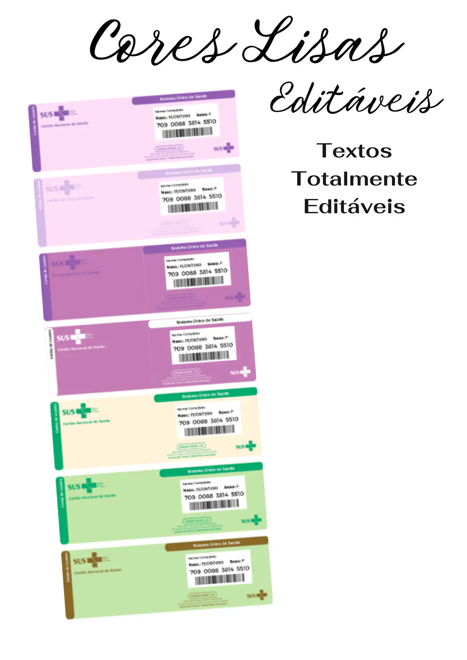 54 Artes para Cartão SUS Arquivo Editável em Canva 4