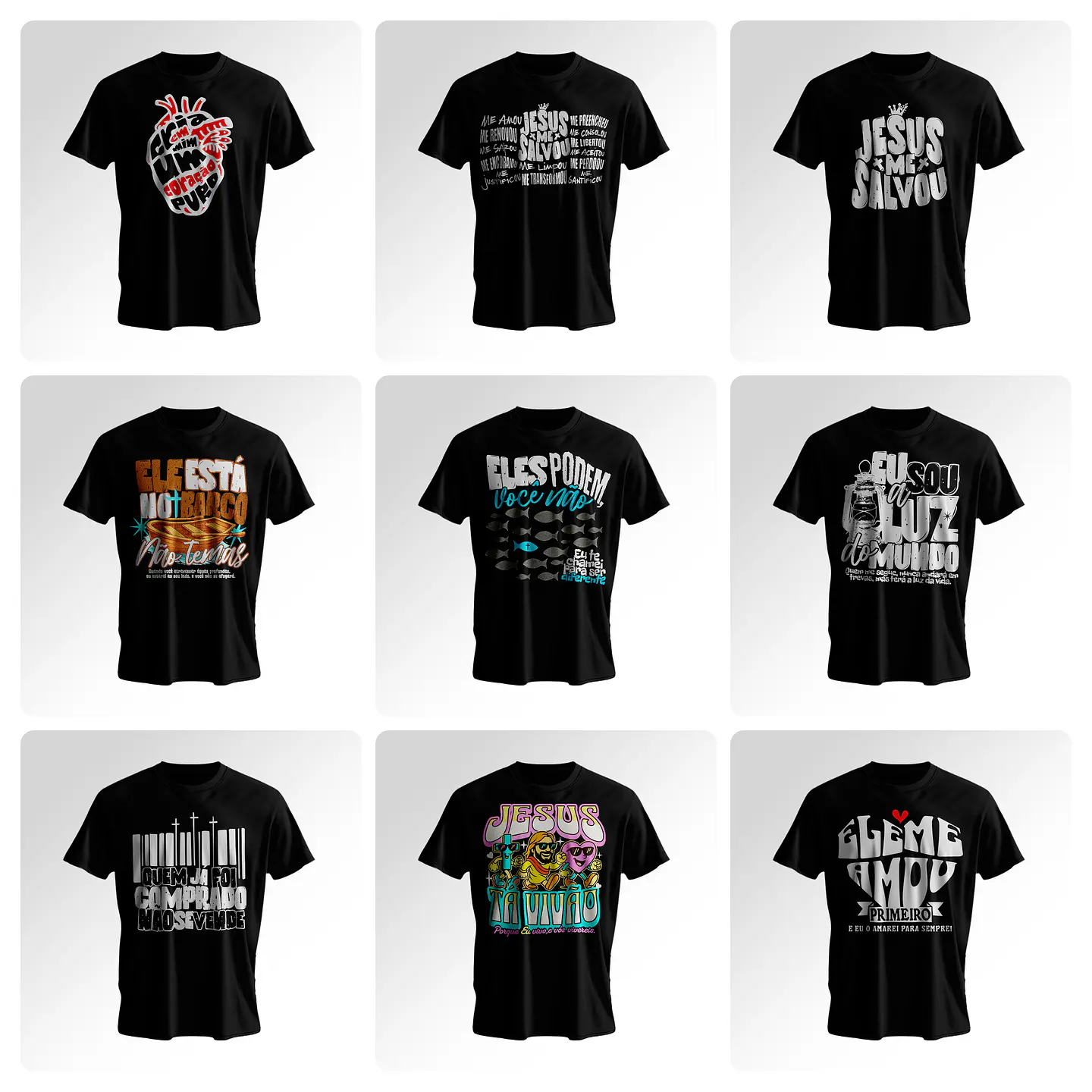 118 Artes para Caneca e Camisa Frases a Palavra Jesus Cristão em Png  3