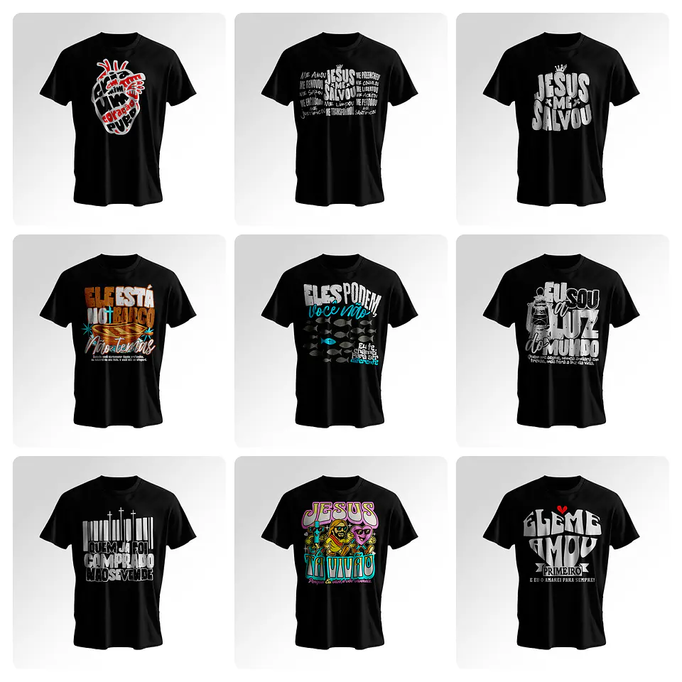 118 Artes para Caneca e Camisa Frases a Palavra Jesus Cristão em Png  3