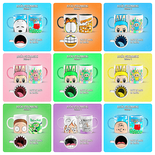 25 Artes para Caneca Bocão Personagens Arquivos em Png 