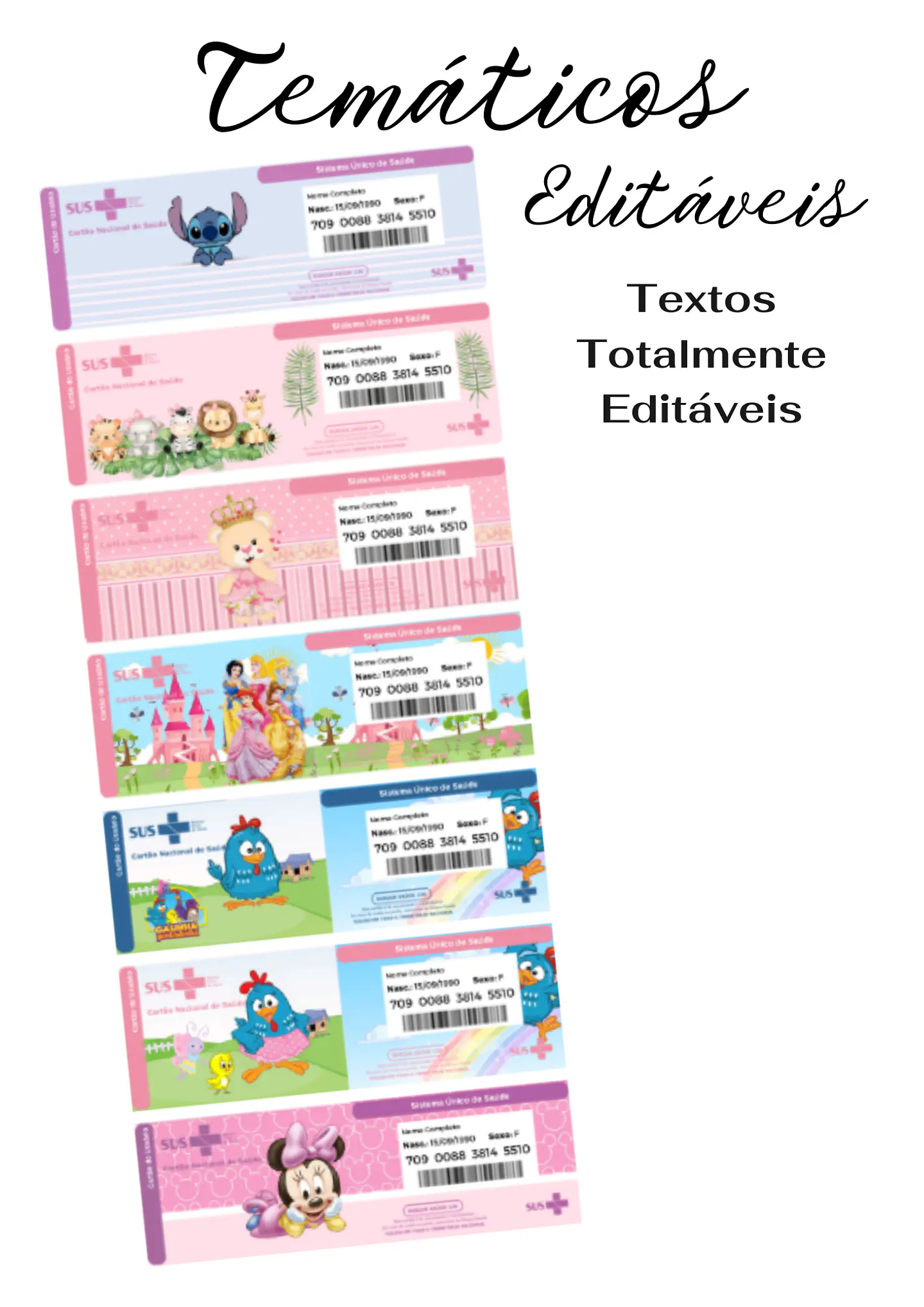 54 Artes para Cartão SUS Arquivo Editável em Canva 5