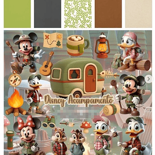 Kit Digital Disney Acampamento 3D em Png