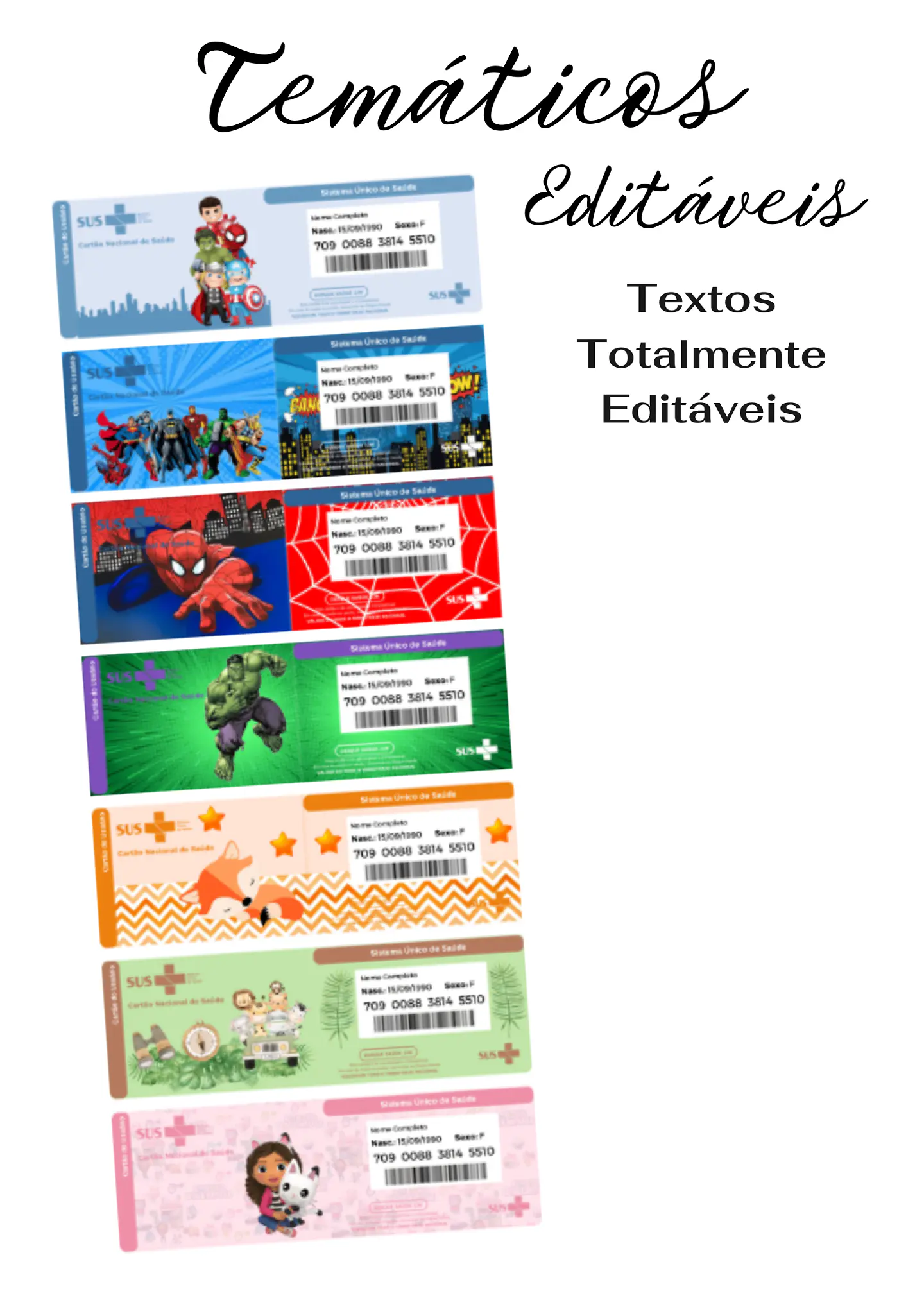 54 Artes para Cartão SUS Arquivo Editável em Canva 7