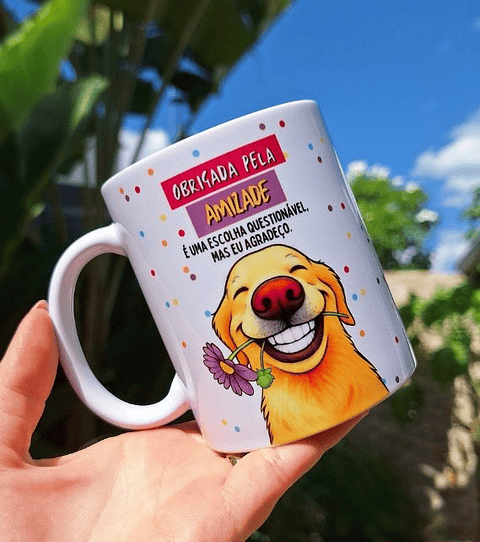 Arte para Caneca Obrigado pela amizade, é uma escolha questionável mas eu agradeço Arquivo em Png