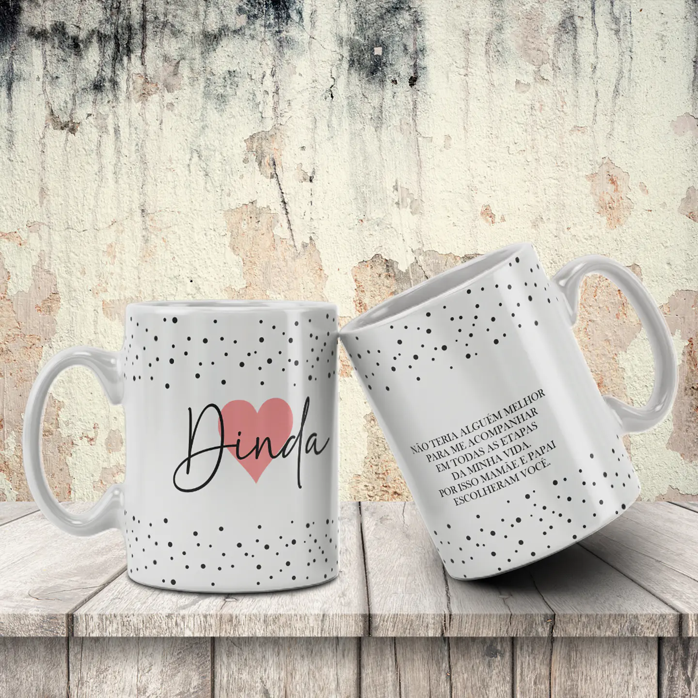 Arte para Caneca Dindos Minimalista Arquivo Editável 1