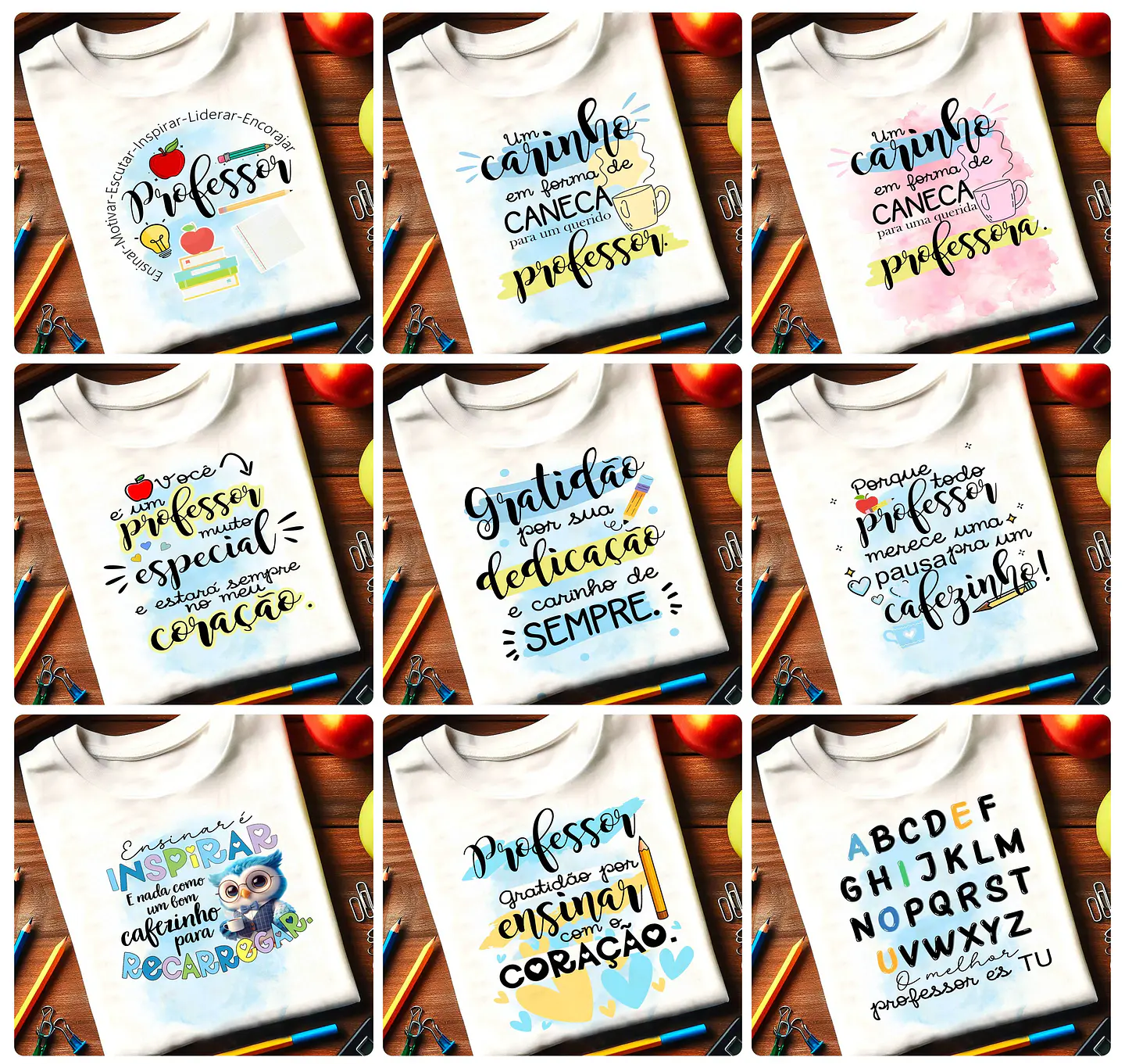 20 Artes para Camiseta Do Professor Arquivo Editável  1