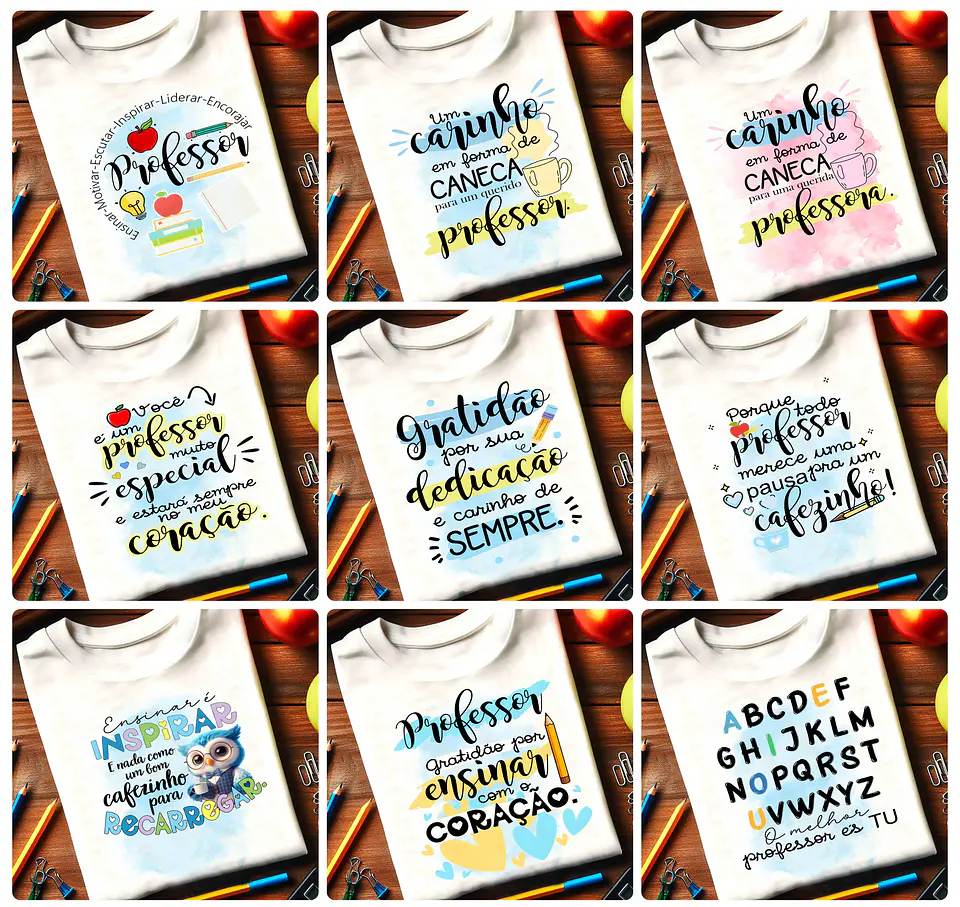 20 Artes para Camiseta Do Professor Arquivo Editável  1