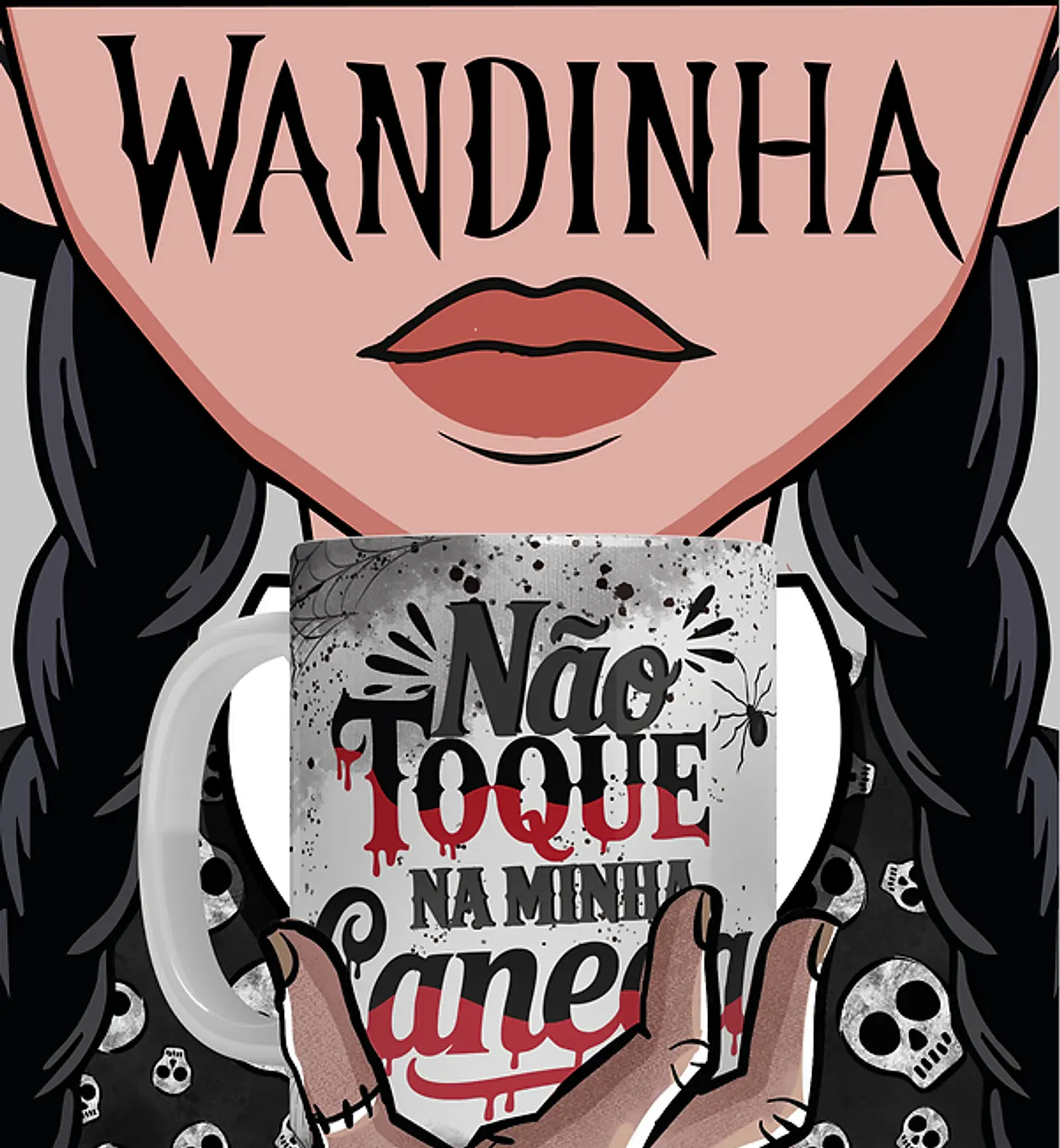 22 Artes para Caneca Wandinha Boquinha Bocão Arquivo em Jpg 1