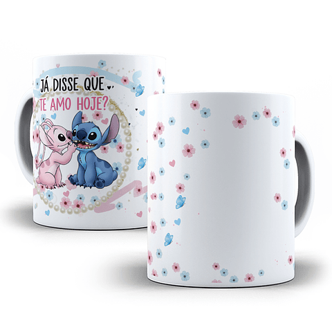 Arte Caneca Já disse que te amo hoje Stitch Arquivo em Png