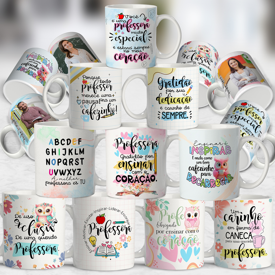 40 Artes para Caneca Dia Dos Professores Arquivo Editável 1