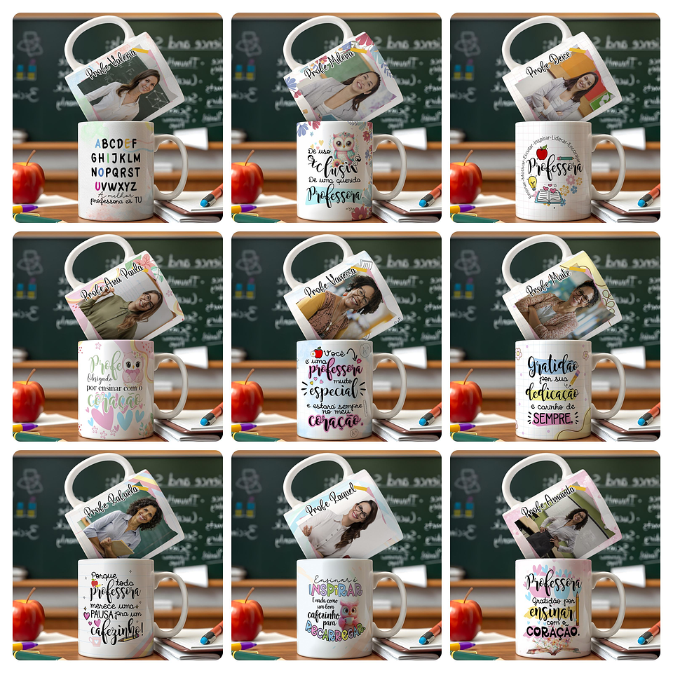 40 Artes para Caneca Dia Dos Professores Arquivo Editável 2