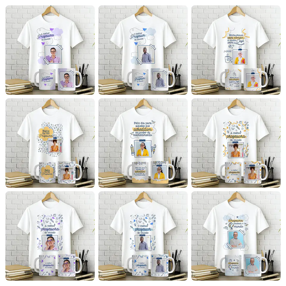 72 Artes para Caneca e Camisa Com e sem Foto Dia dos Professores Arquivo Editável 1