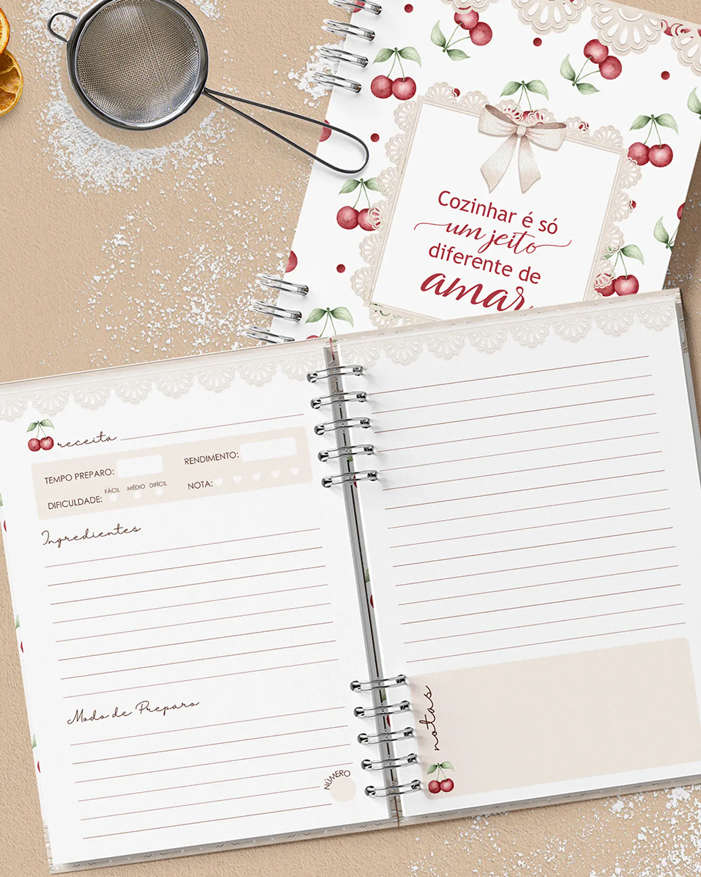 Arquivo encadernação Caderno de Receitas Arquivo em Pdf  3