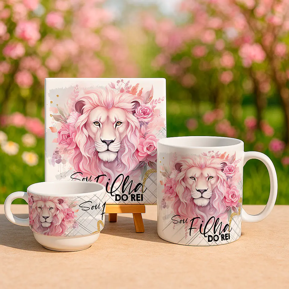 6 Artes para Caneca Xicara e Azulejo Leão de Judá Filha Do Rei Arquivo Editável  4