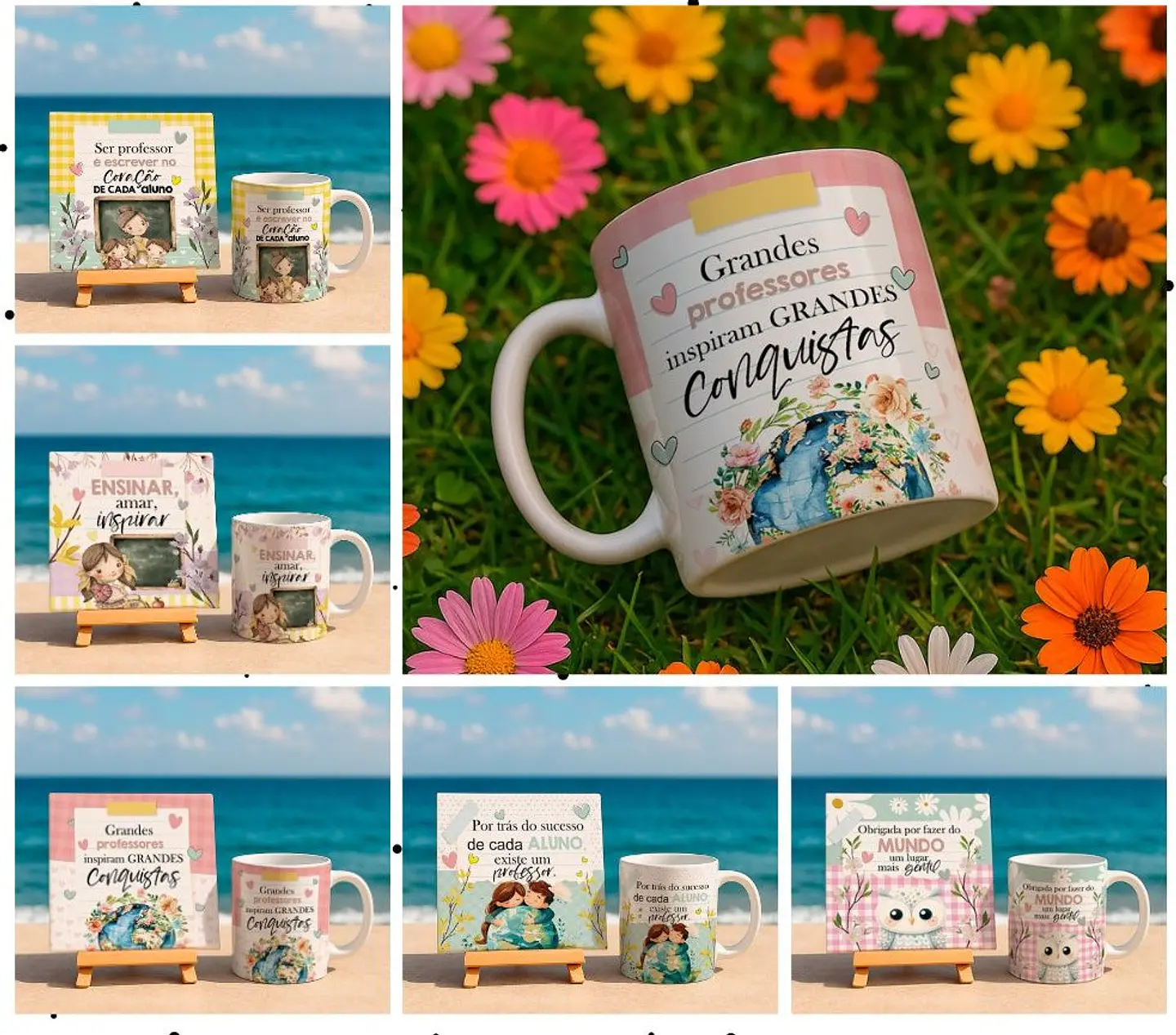 10 Artes para Caneca e Azulejo Dia dos Professores cute Arquivo Editável 3