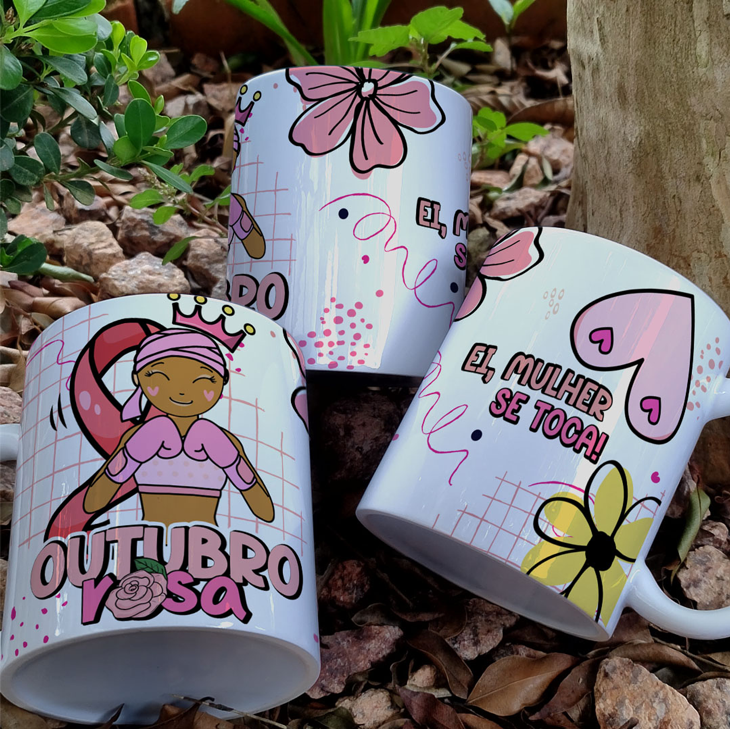 10 Artes para Caneca Outubro Rosa Arquivo Editável 2