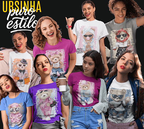 13 Artes para Camisa Ursinhas Arquivo Editável