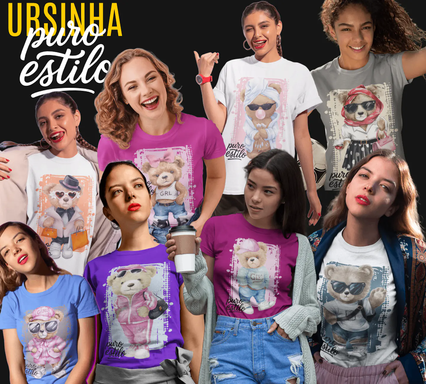 13 Artes para Camisa Ursinhas Arquivo Editável 1