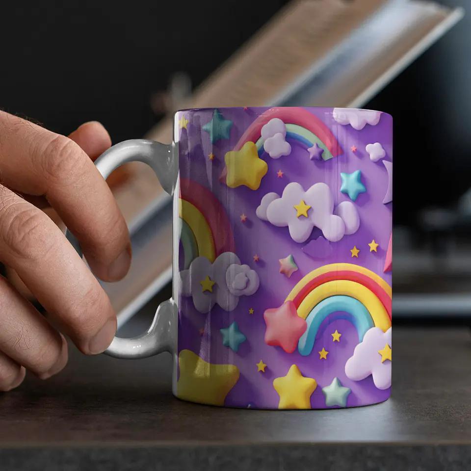 12 Artes para Caneca Unicornio 3D Arquivo em Jpg 3