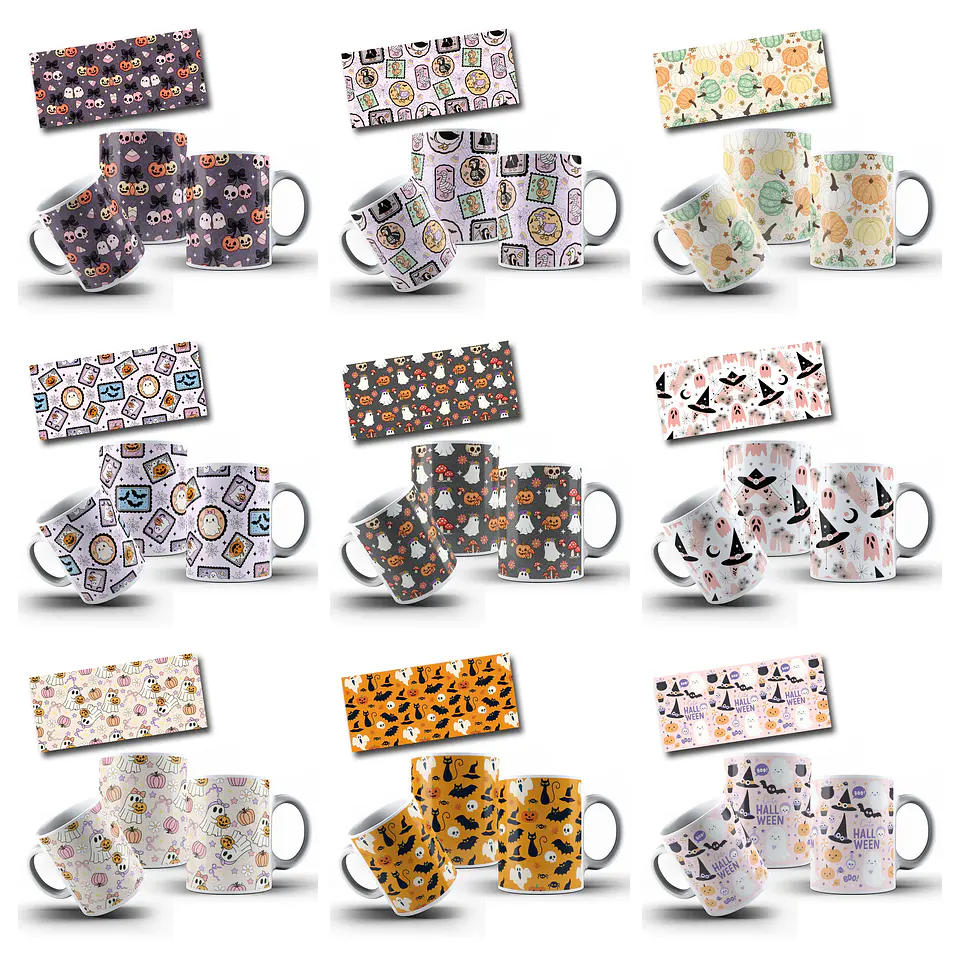 18 Artes para Caneca Halloween Arquivo em Jpg 2