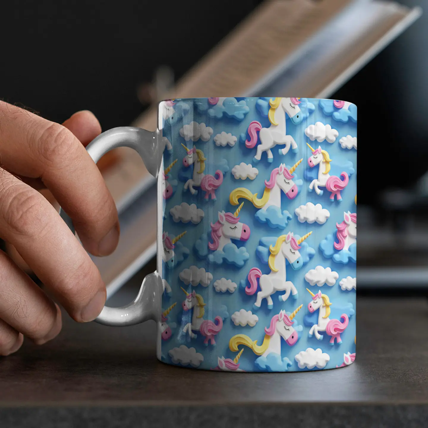 12 Artes para Caneca Unicornio 3D Arquivo em Jpg 7